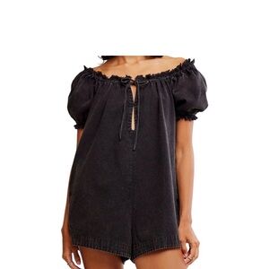 We the Free Black denim daisy Romper